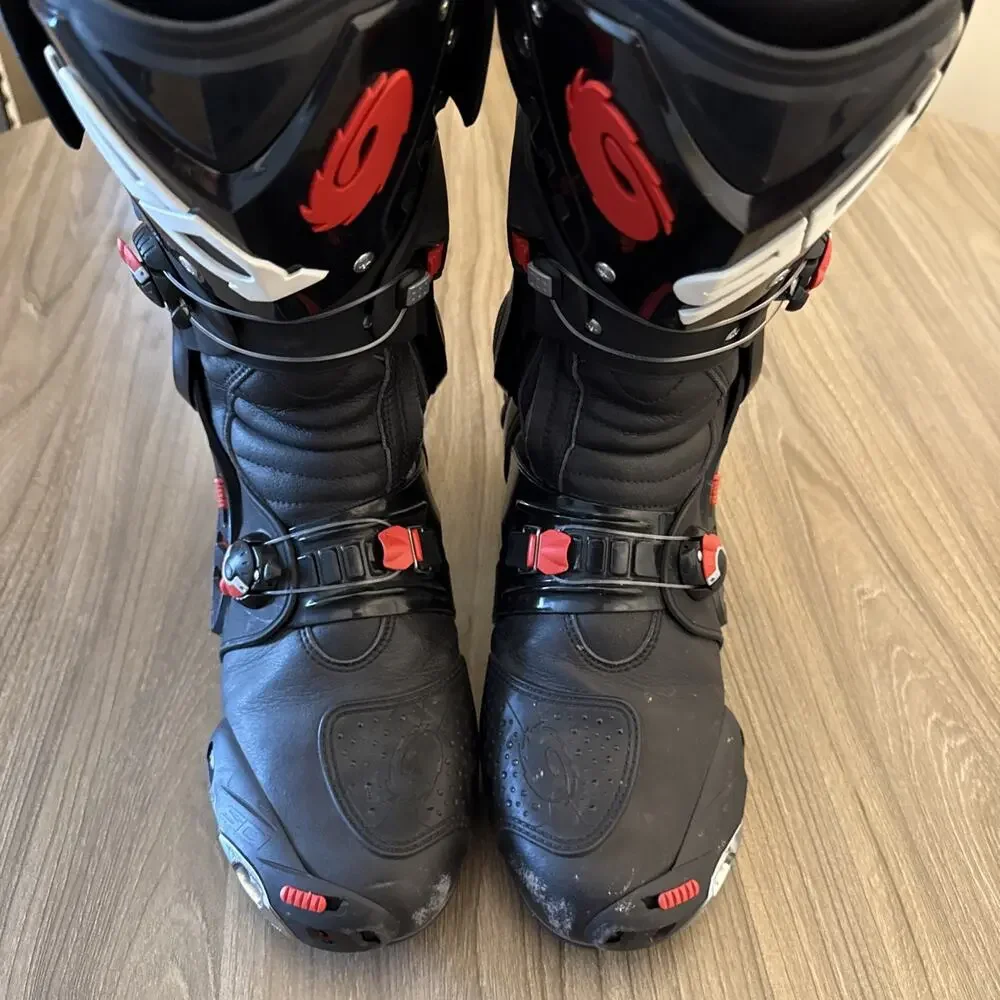 Sidi SRS Black Boots Size 10 US 44 EUR MX Motocross Boots Made in Italy